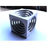 cubo cube cerchio concentrici equilatero grigio bianco concentrico chiaro illusione quadrato enigma varie