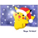 pikaciu natale auguri rosso giallo neve freddo pokemon ash feste babbo varie